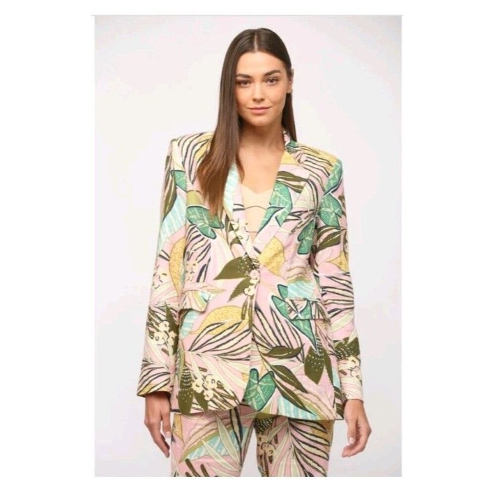 NWT Tropical Pink Women's Blazer Sz S Hawaiian Summer Sophisticated Maximalist